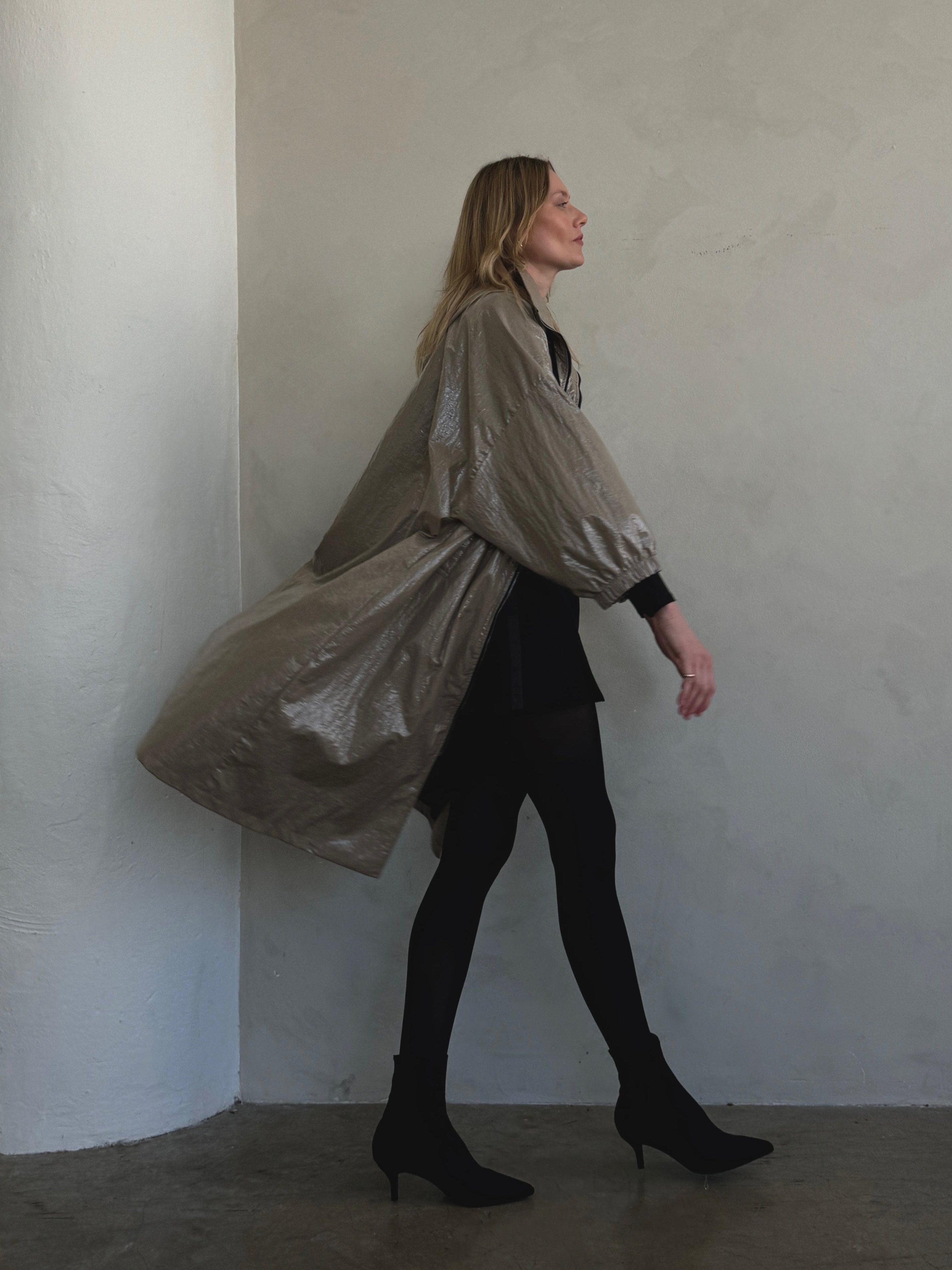 Shine Texture Oversized Coat