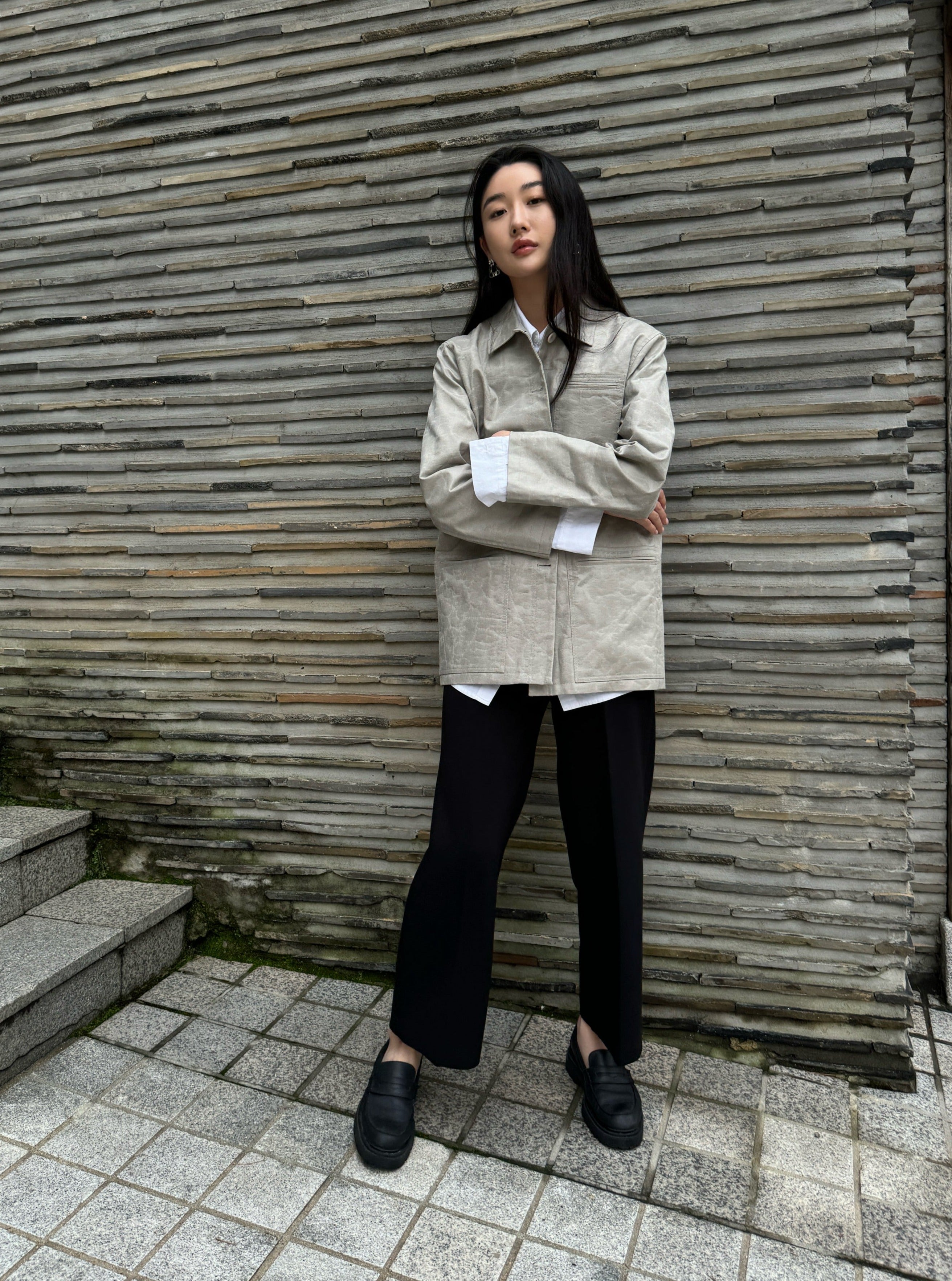 Vintage Effect Faux Leather Jacket
