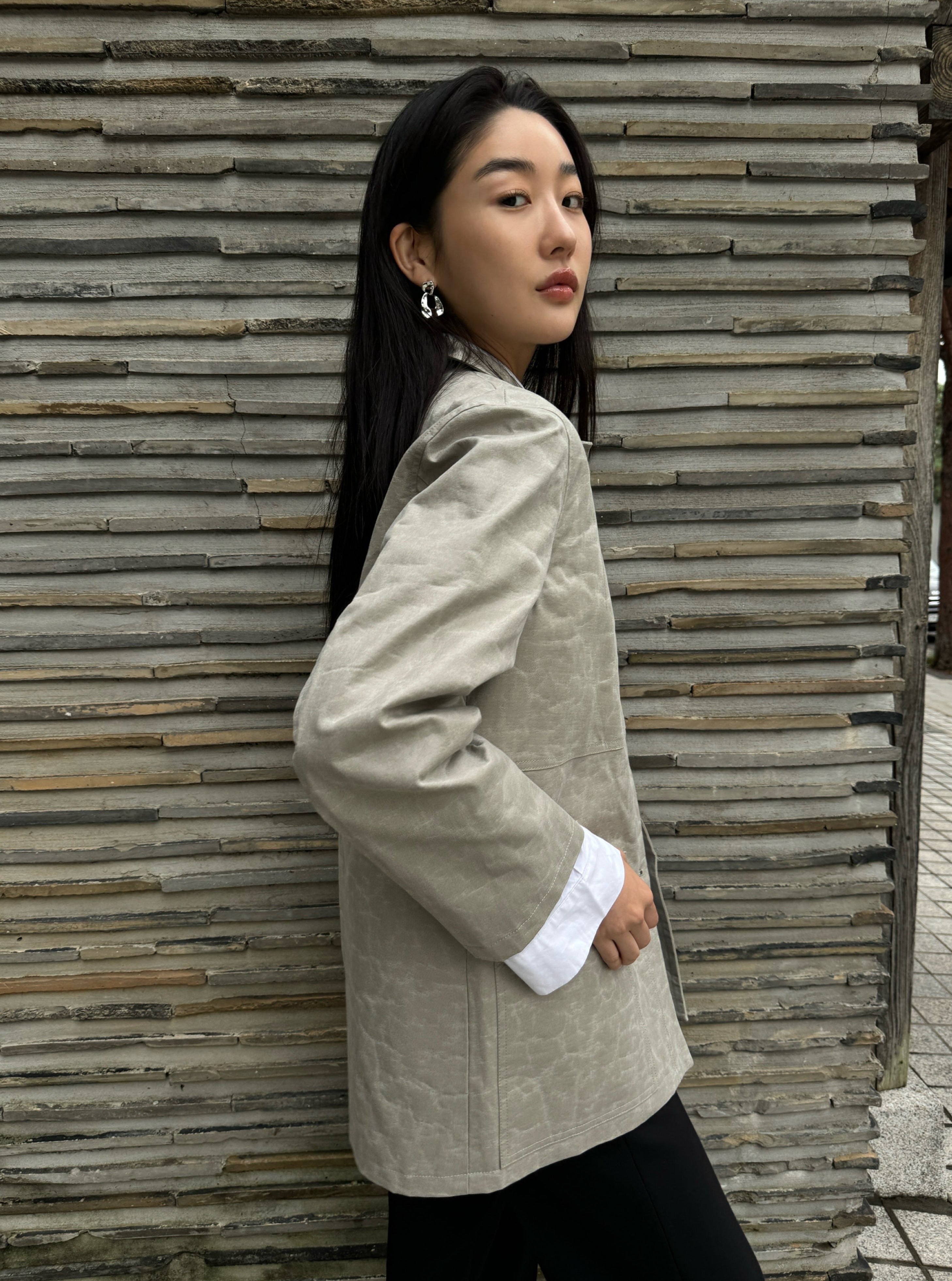 Vintage Effect Faux Leather Jacket