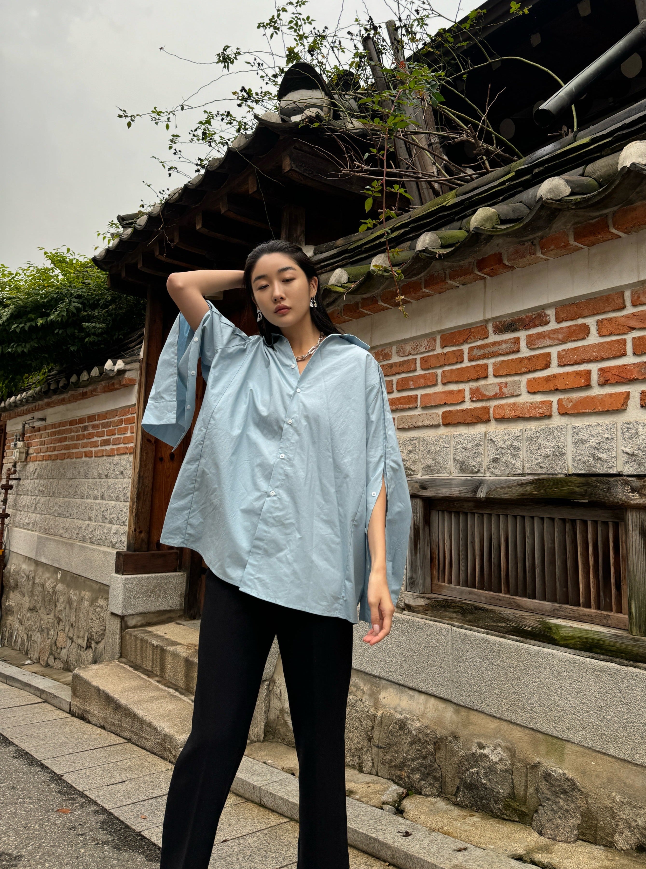 Milan Button Down Cape Shirt
