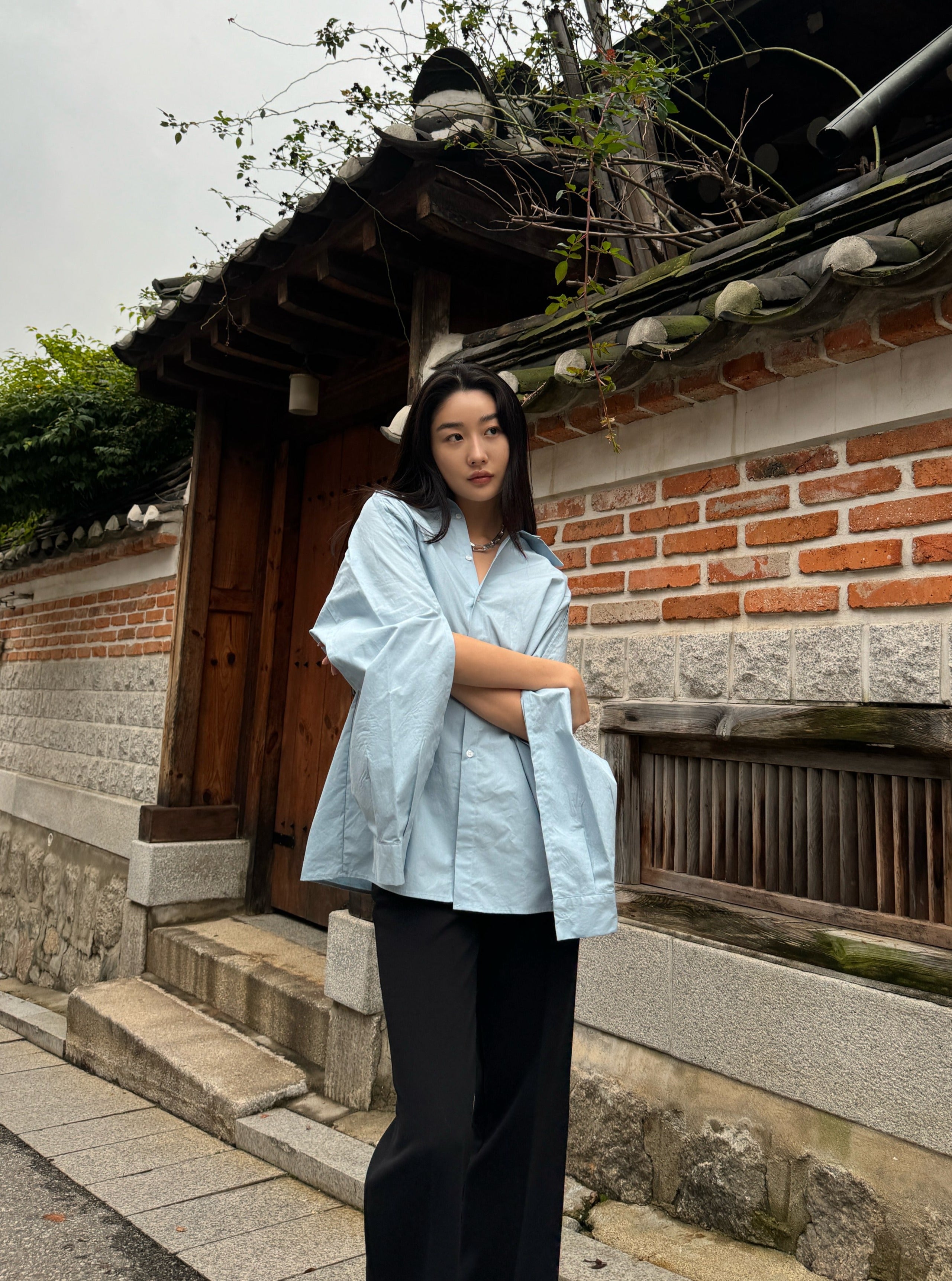 Milan Button Down Cape Shirt