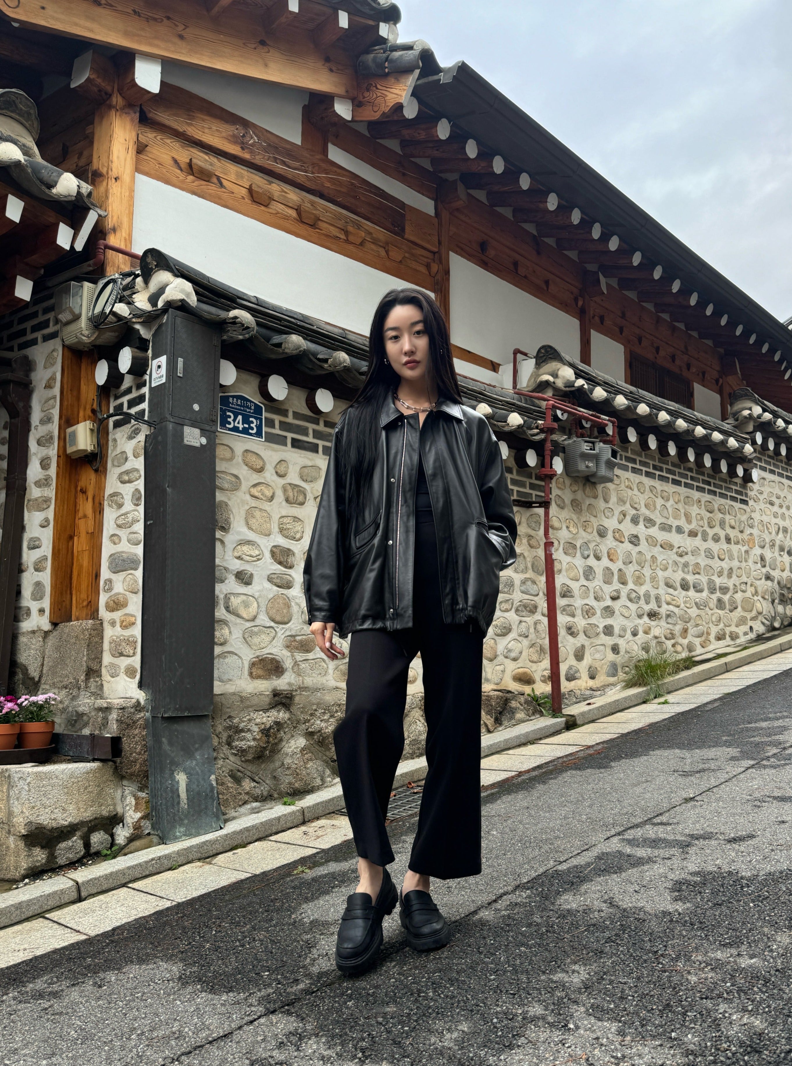 Oversized Leather Jacket