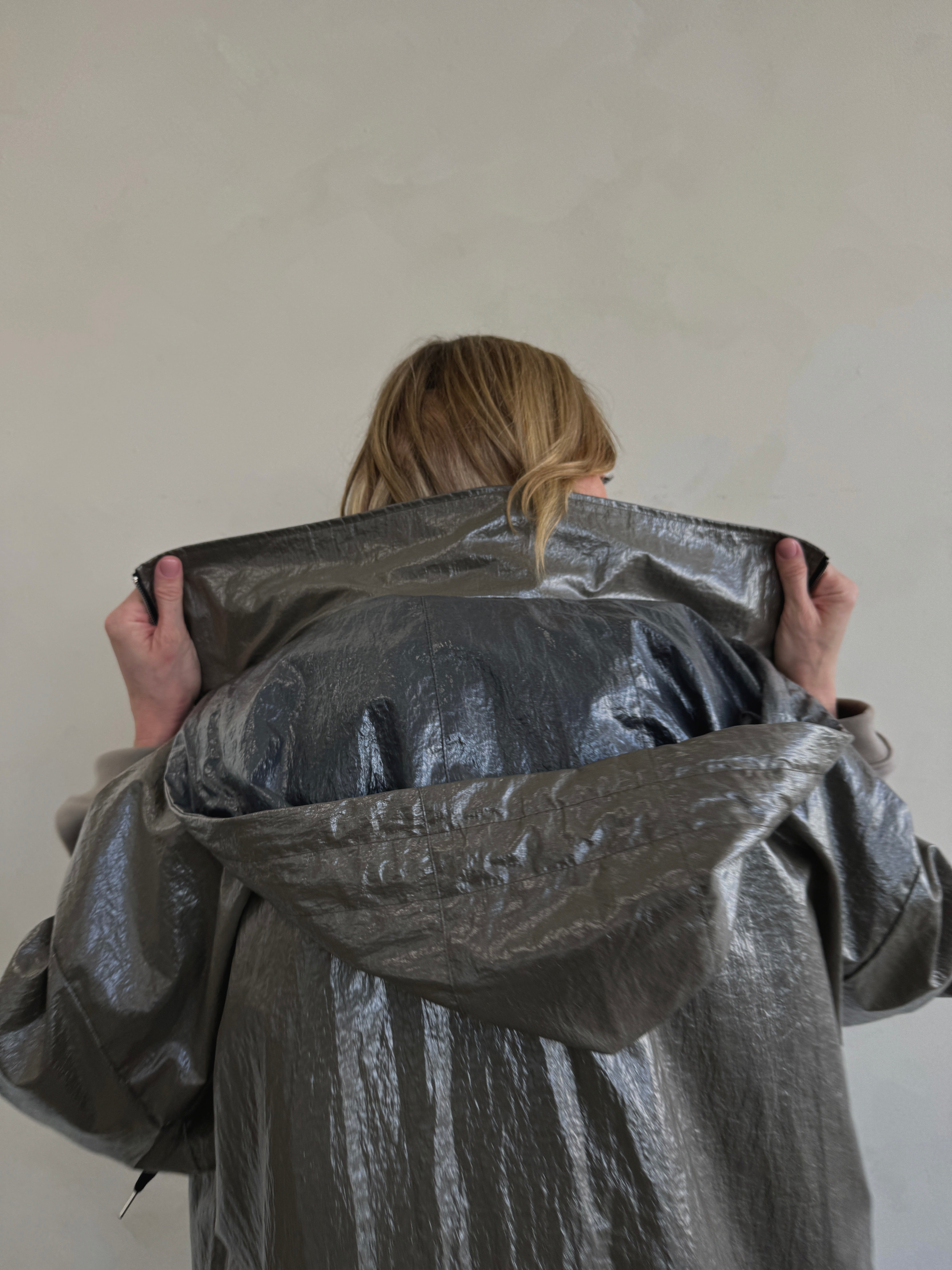 Shine Texture Oversized Coat