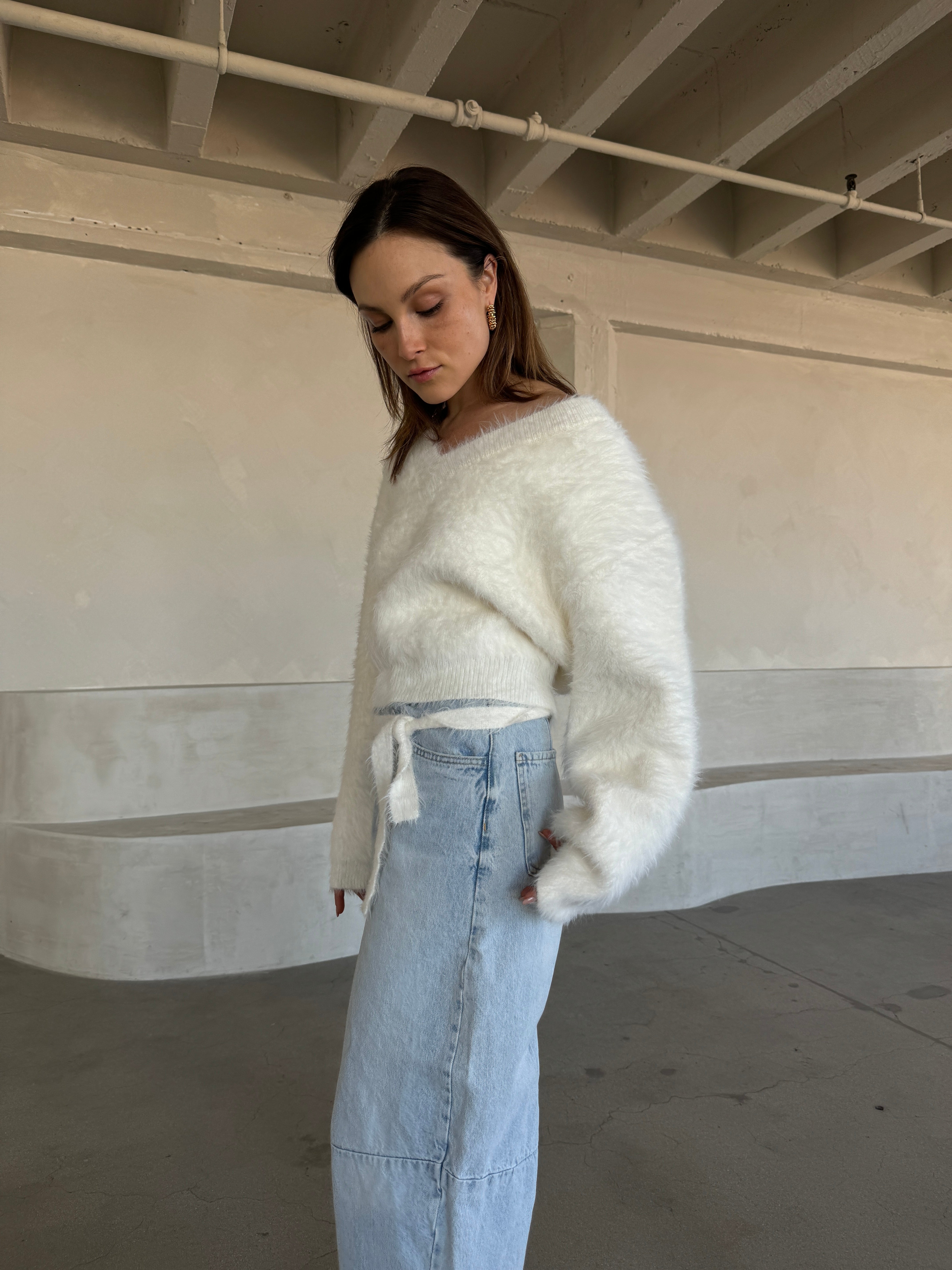 Angora Inspired Tieback Sweater