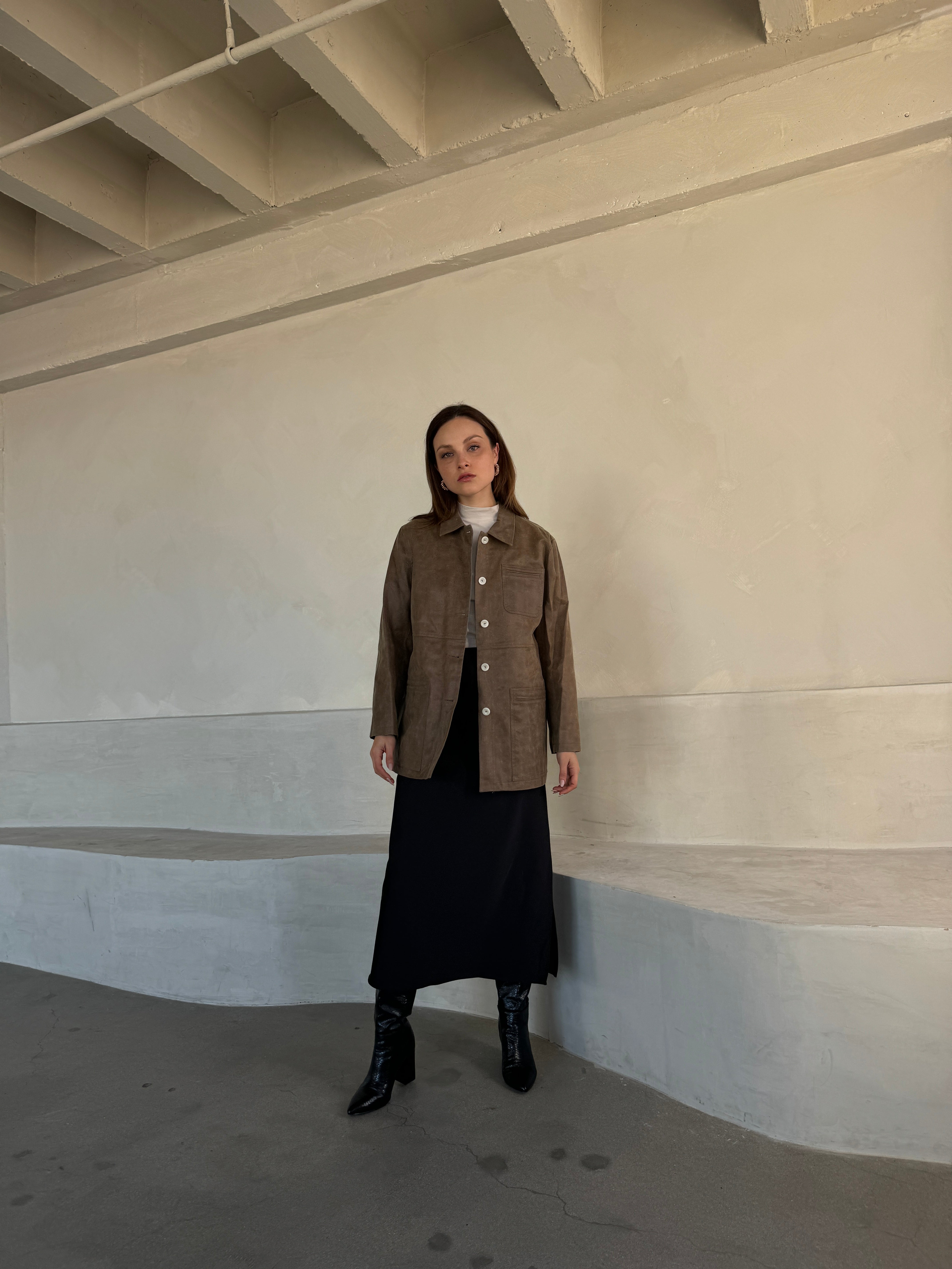 Vintage Effect Faux Leather Jacket