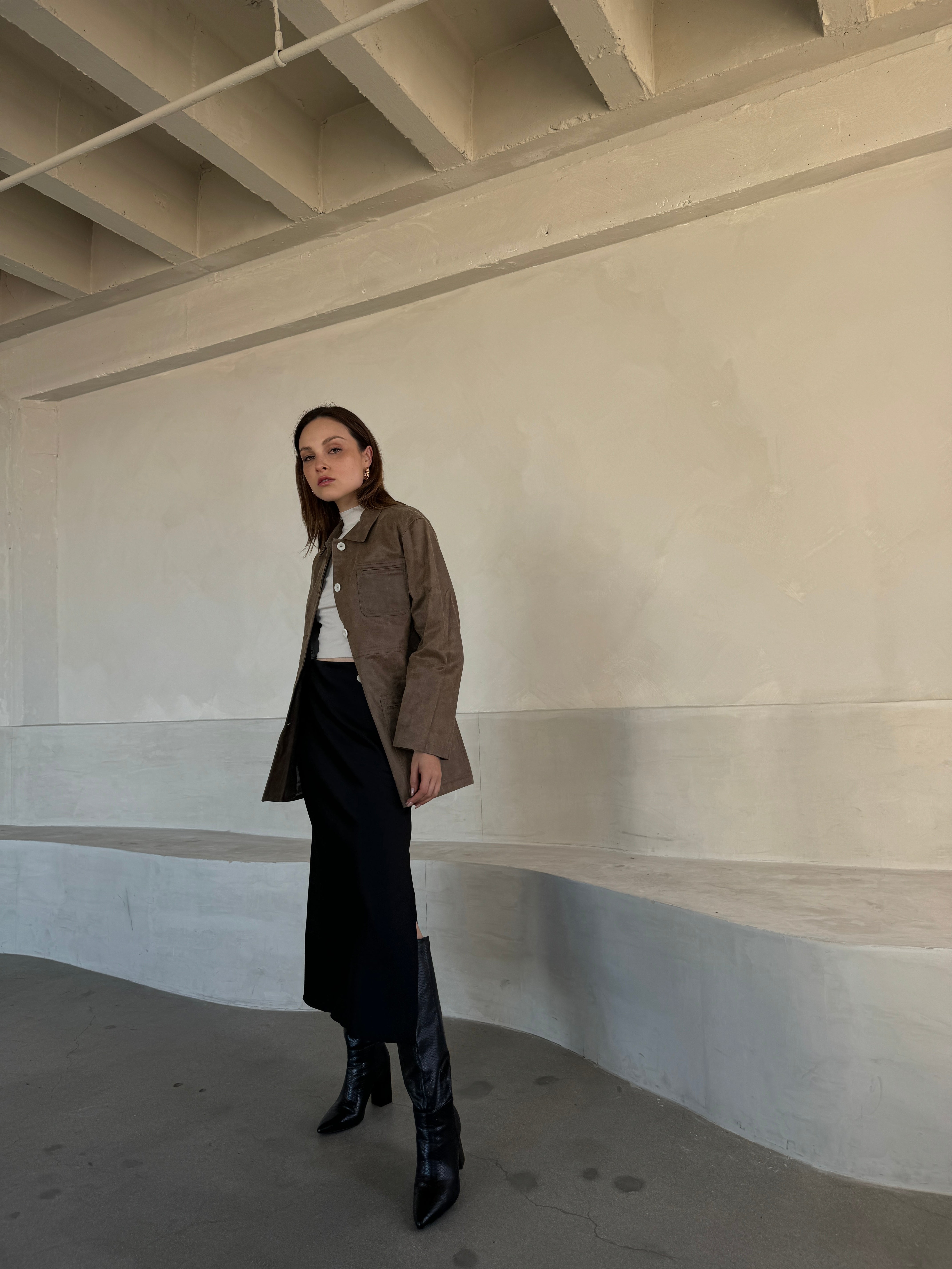 Vintage Effect Faux Leather Jacket