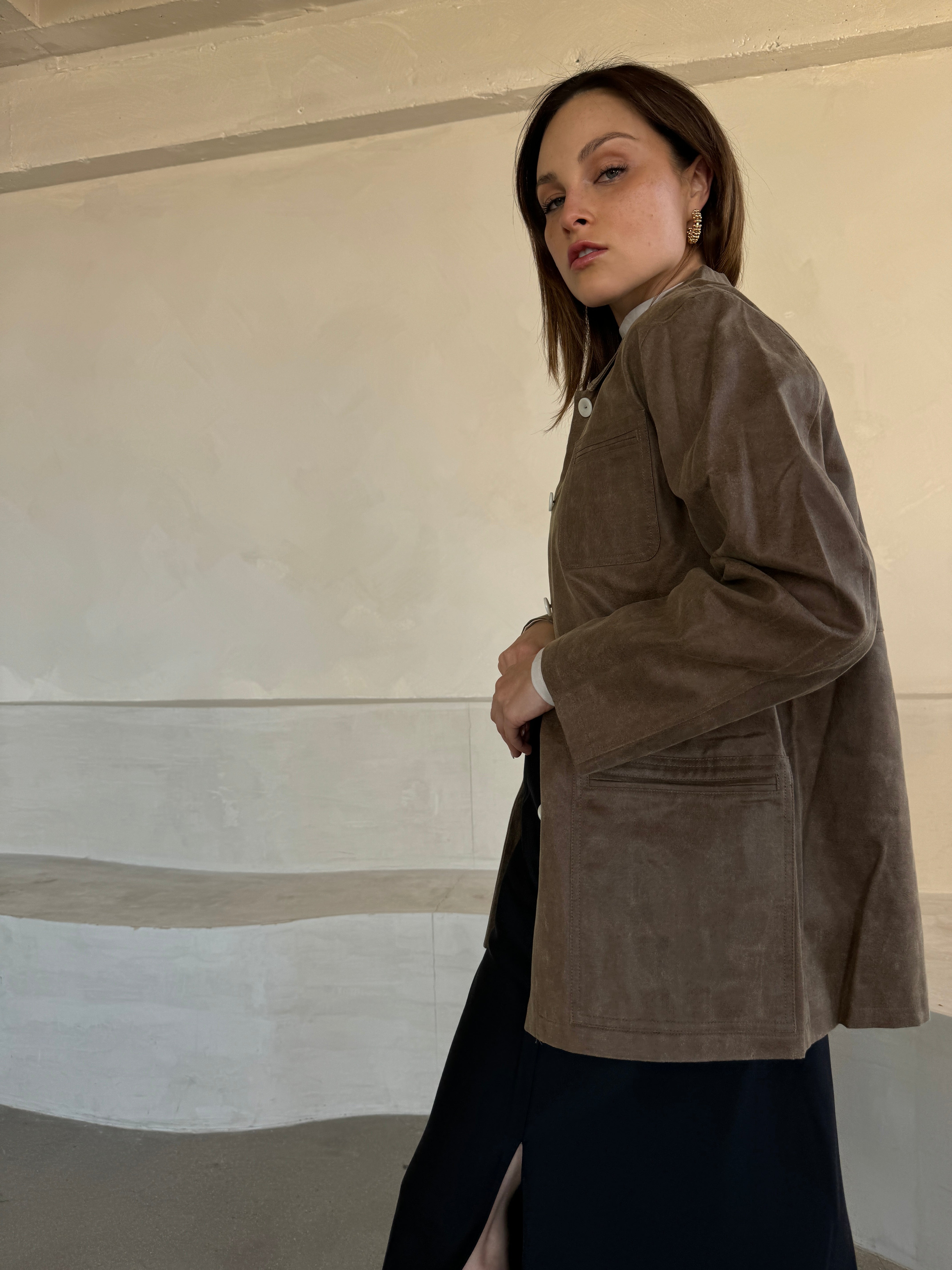 Vintage Effect Faux Leather Jacket