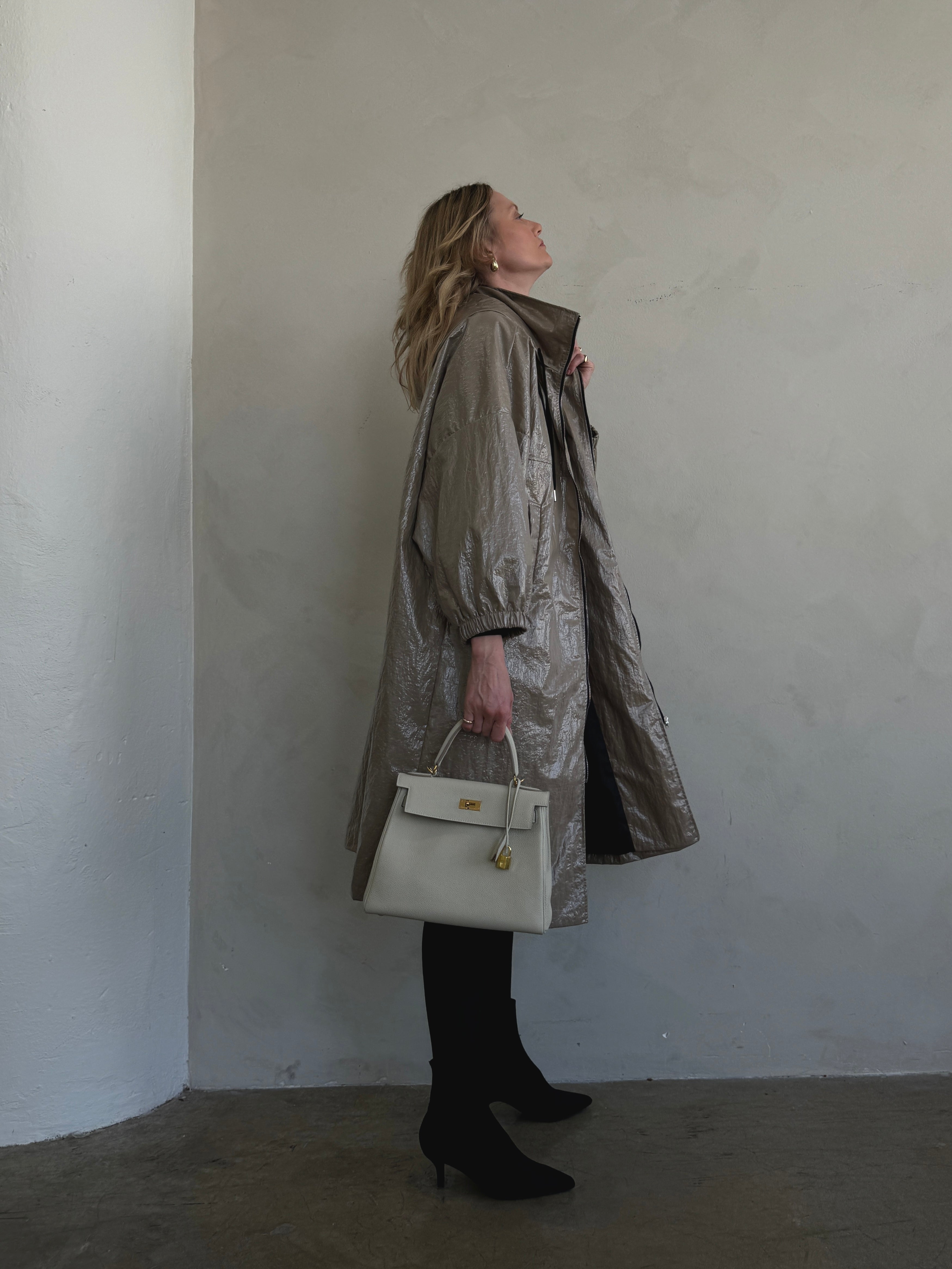 Shine Texture Oversized Coat
