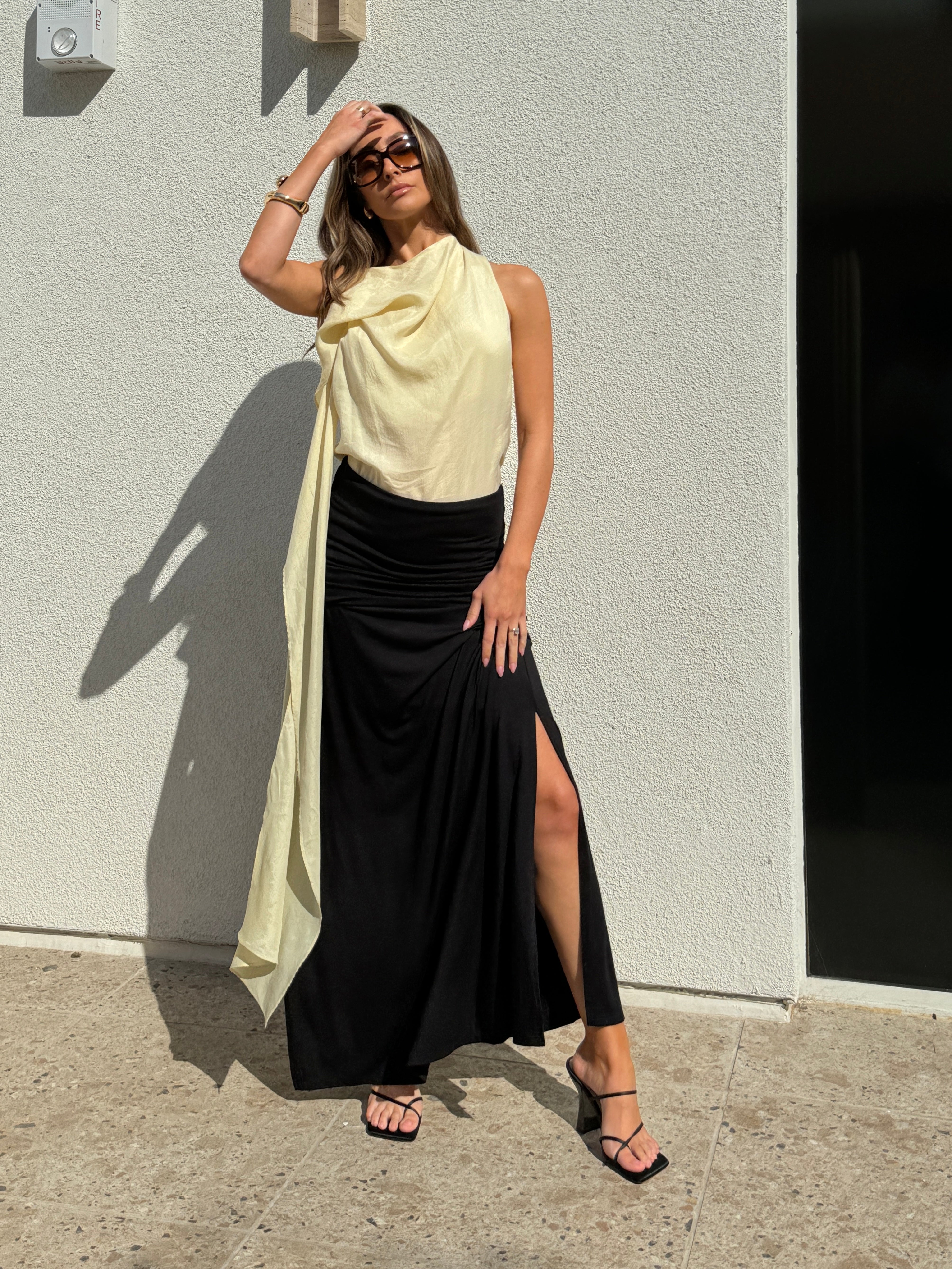 Foldover Maxi Skirt