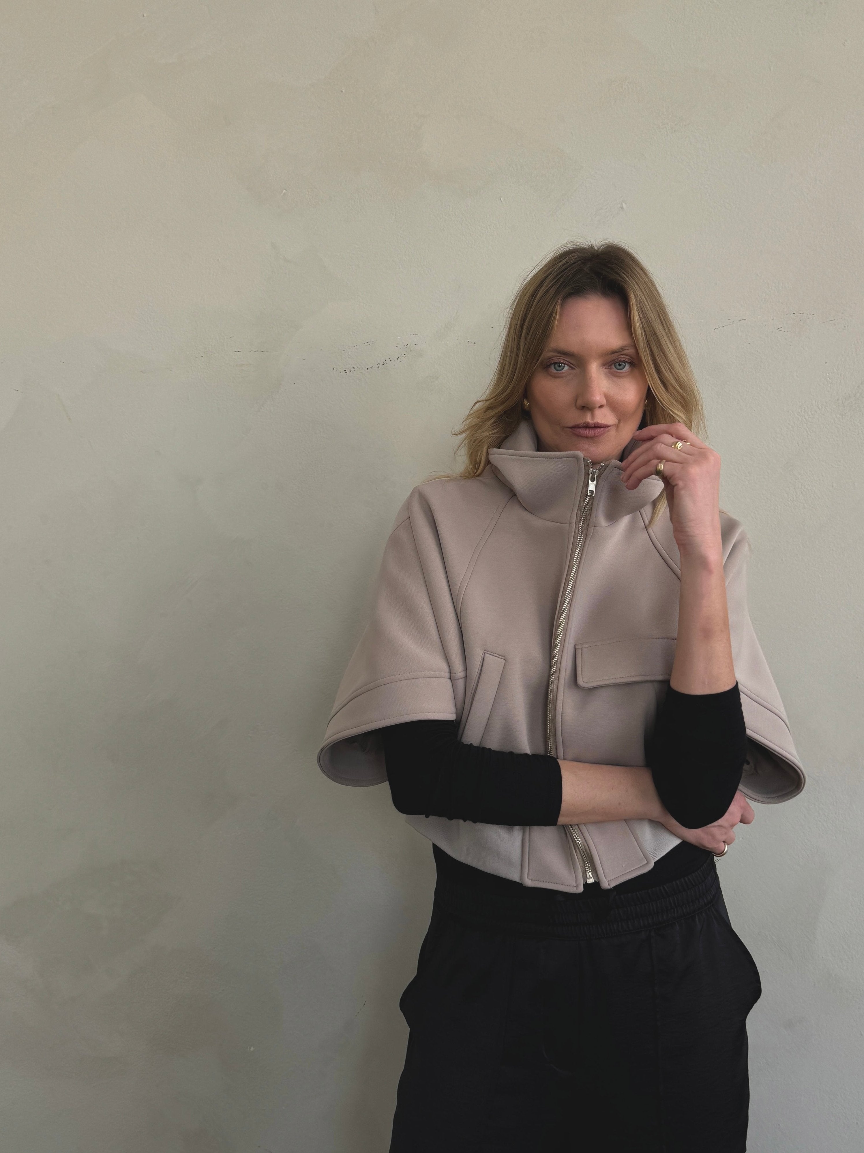 Oversized Cropped Punto Jacket
