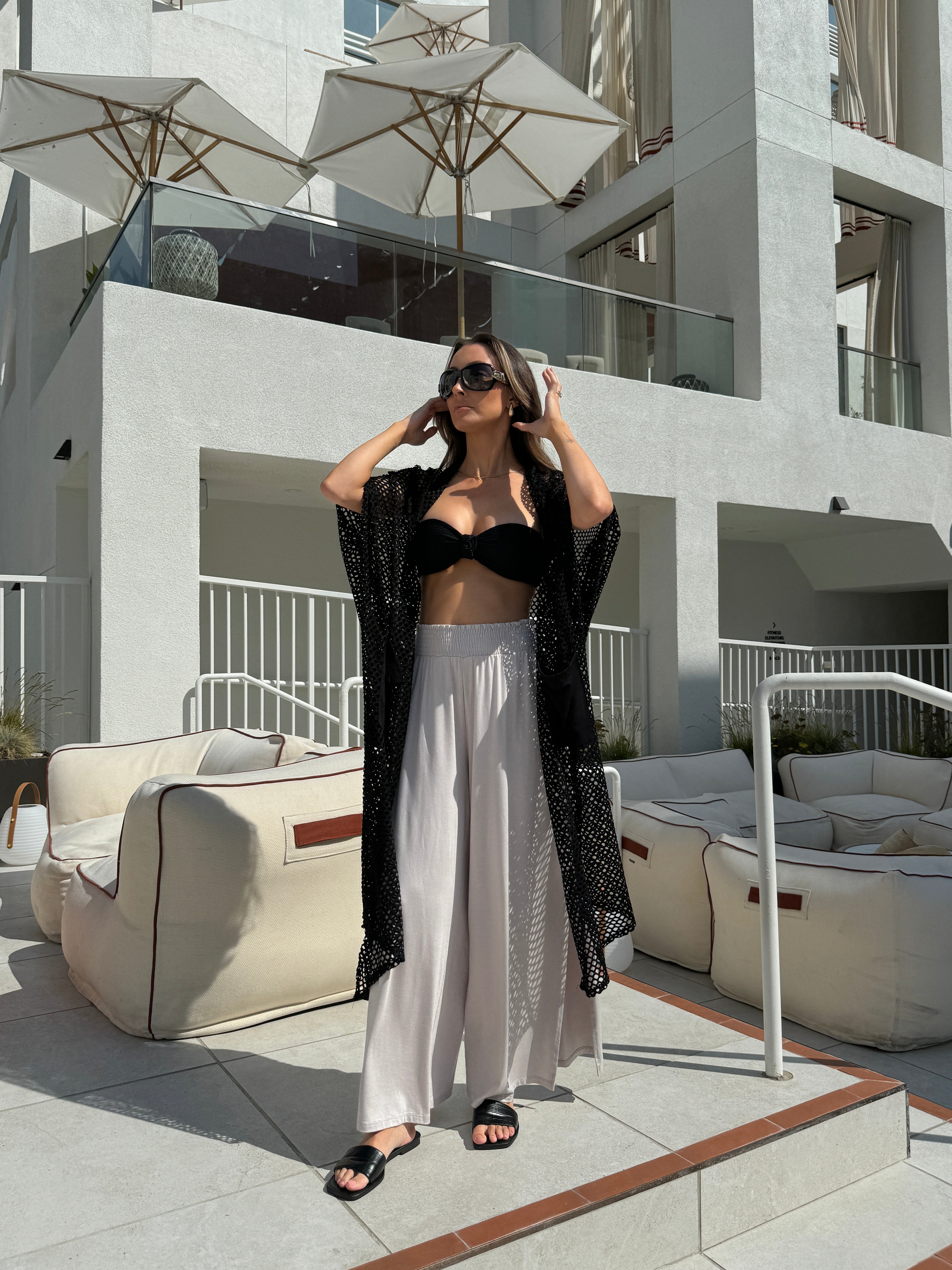 Mesh Front Pocket Cardigan