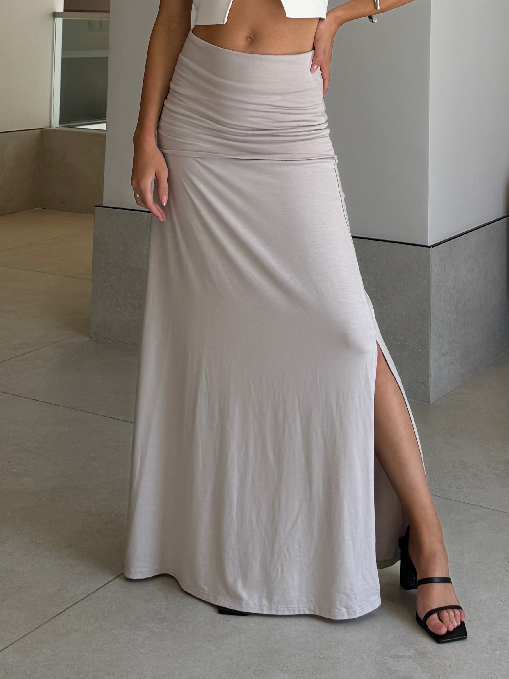 Foldover Maxi Skirt
