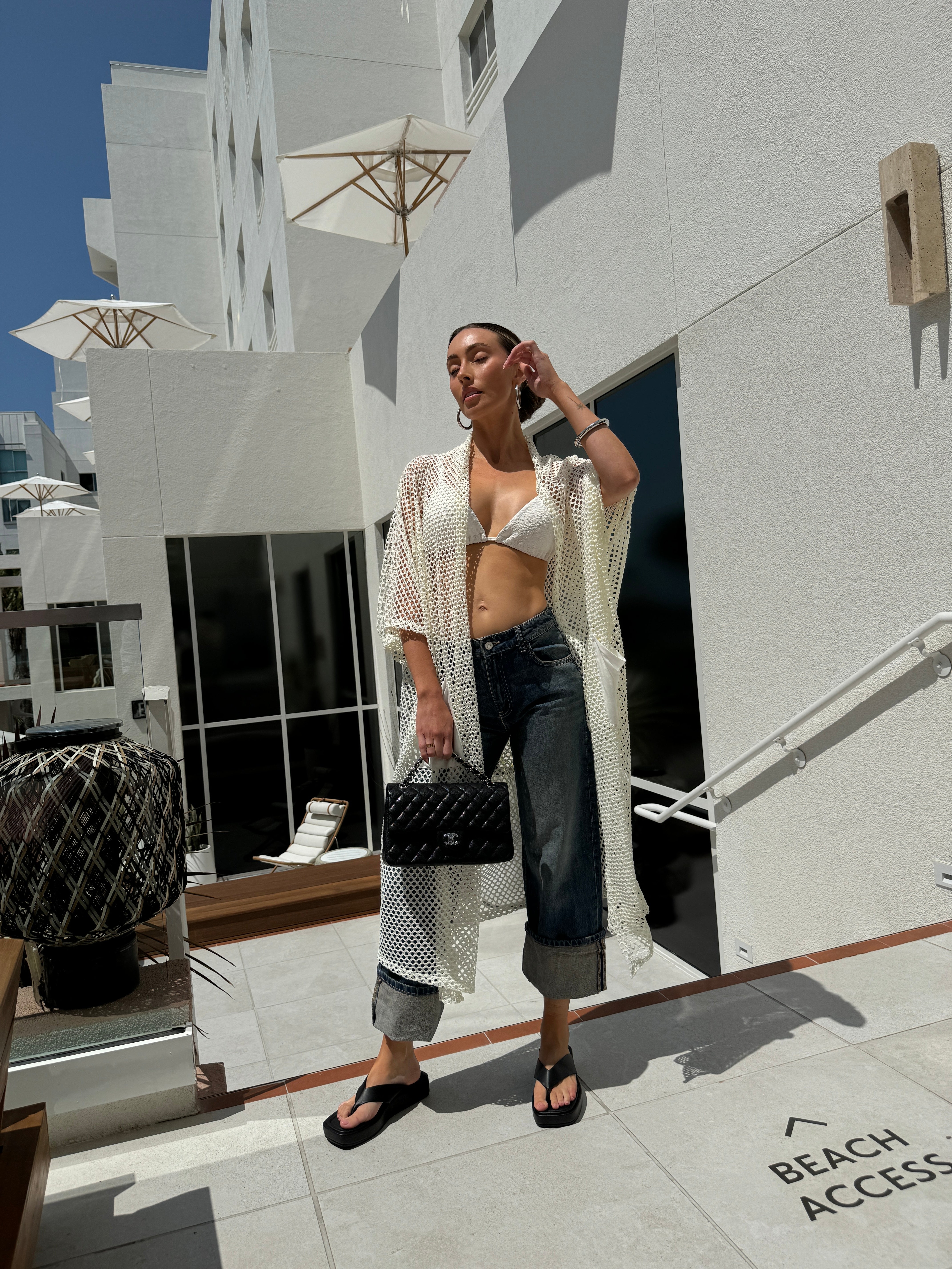 Mesh Front Pocket Cardigan