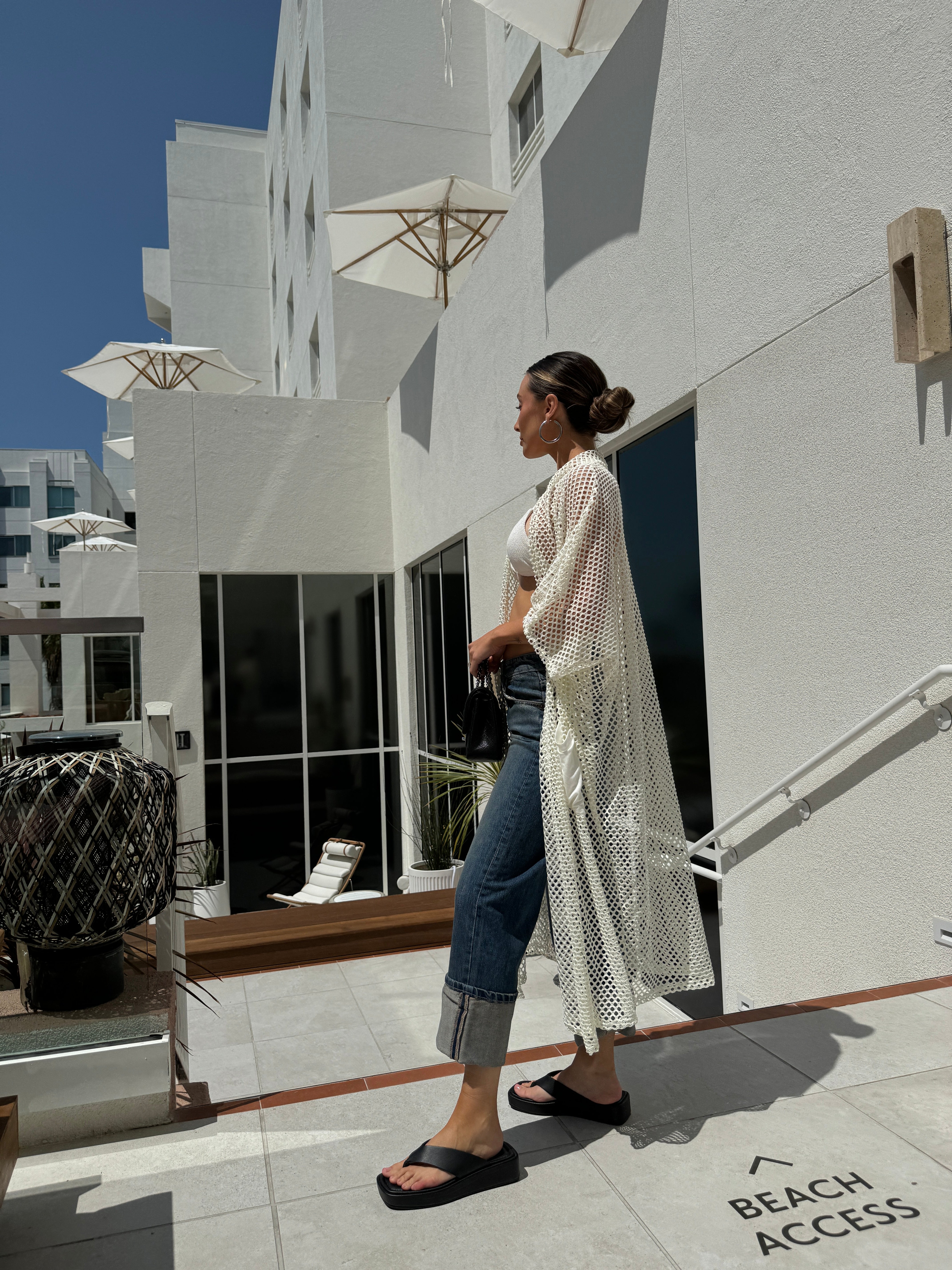 Mesh Front Pocket Cardigan