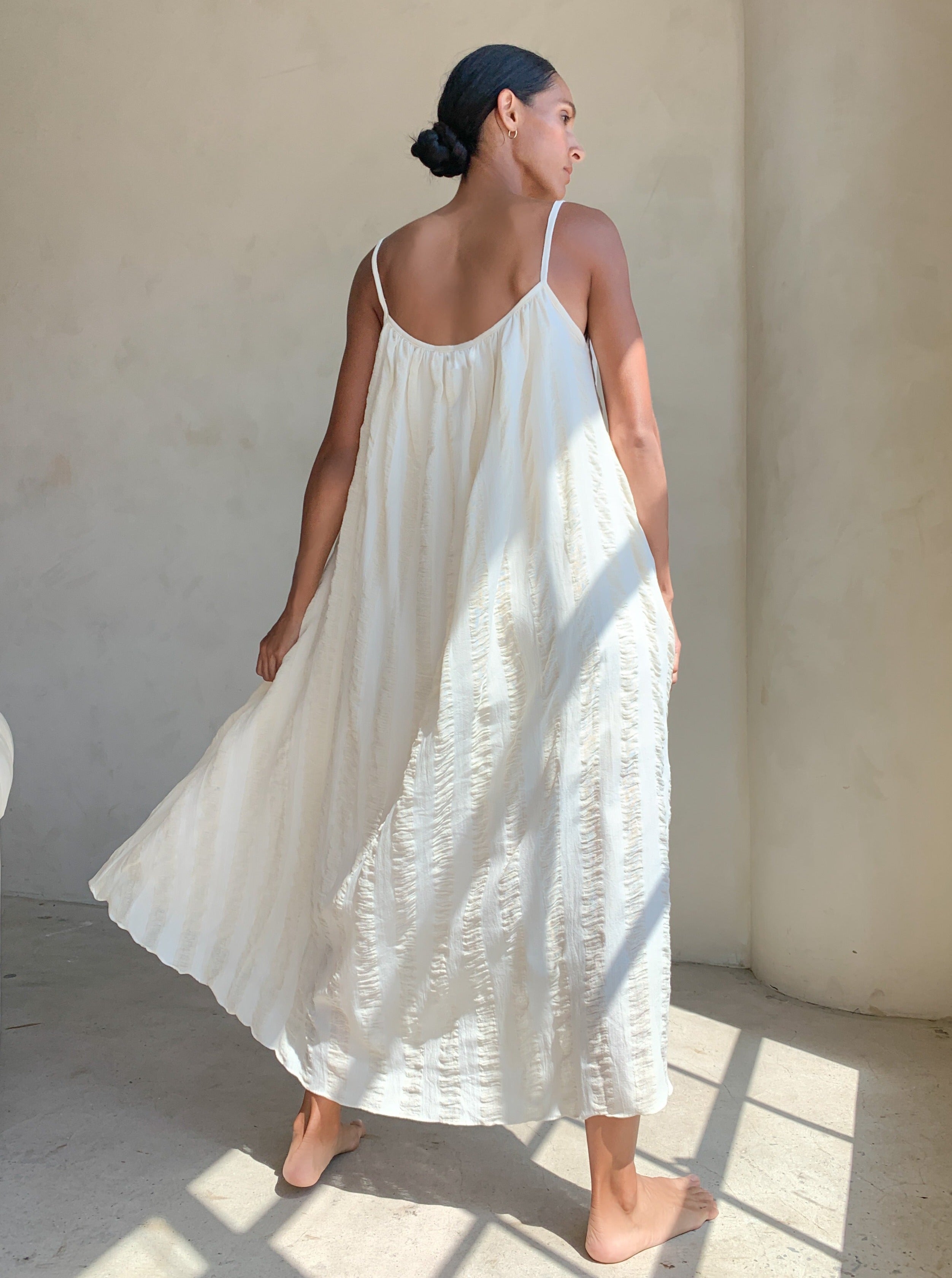 Soft Linen Striped Maxi