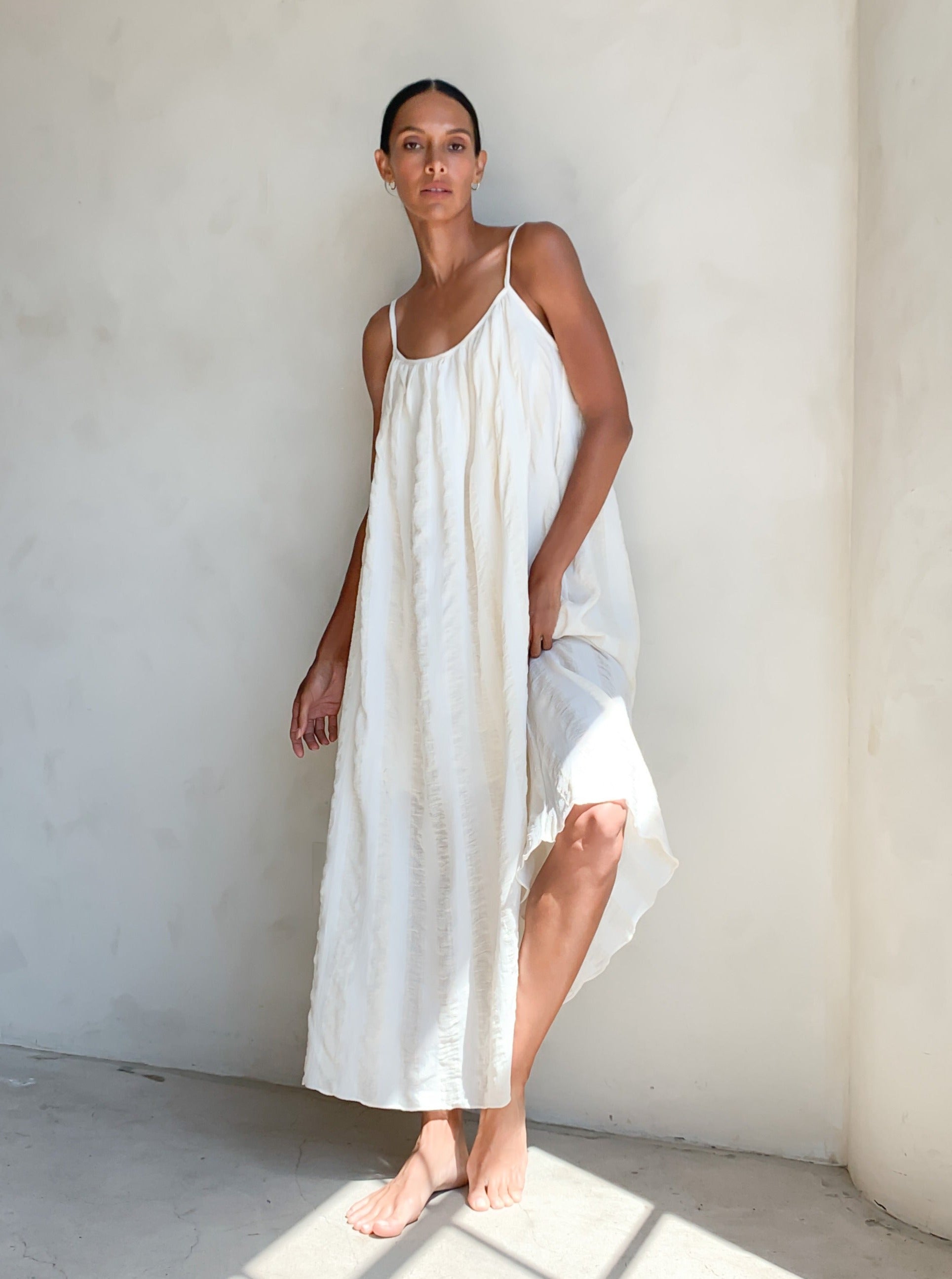 Soft Linen Striped Maxi