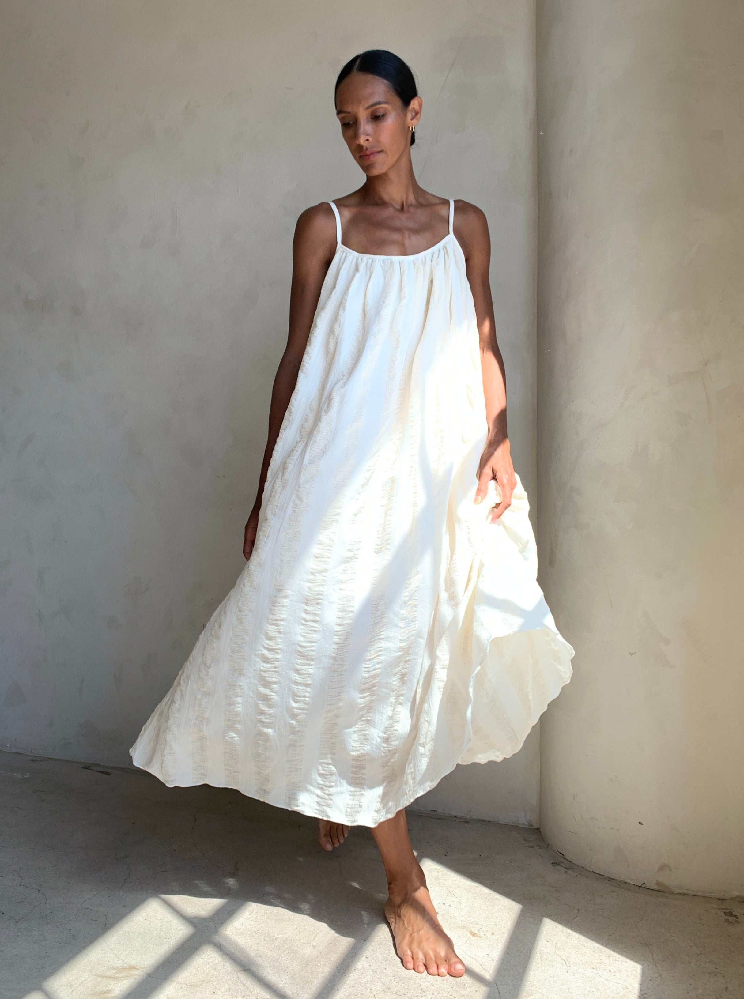 Soft Linen Striped Maxi