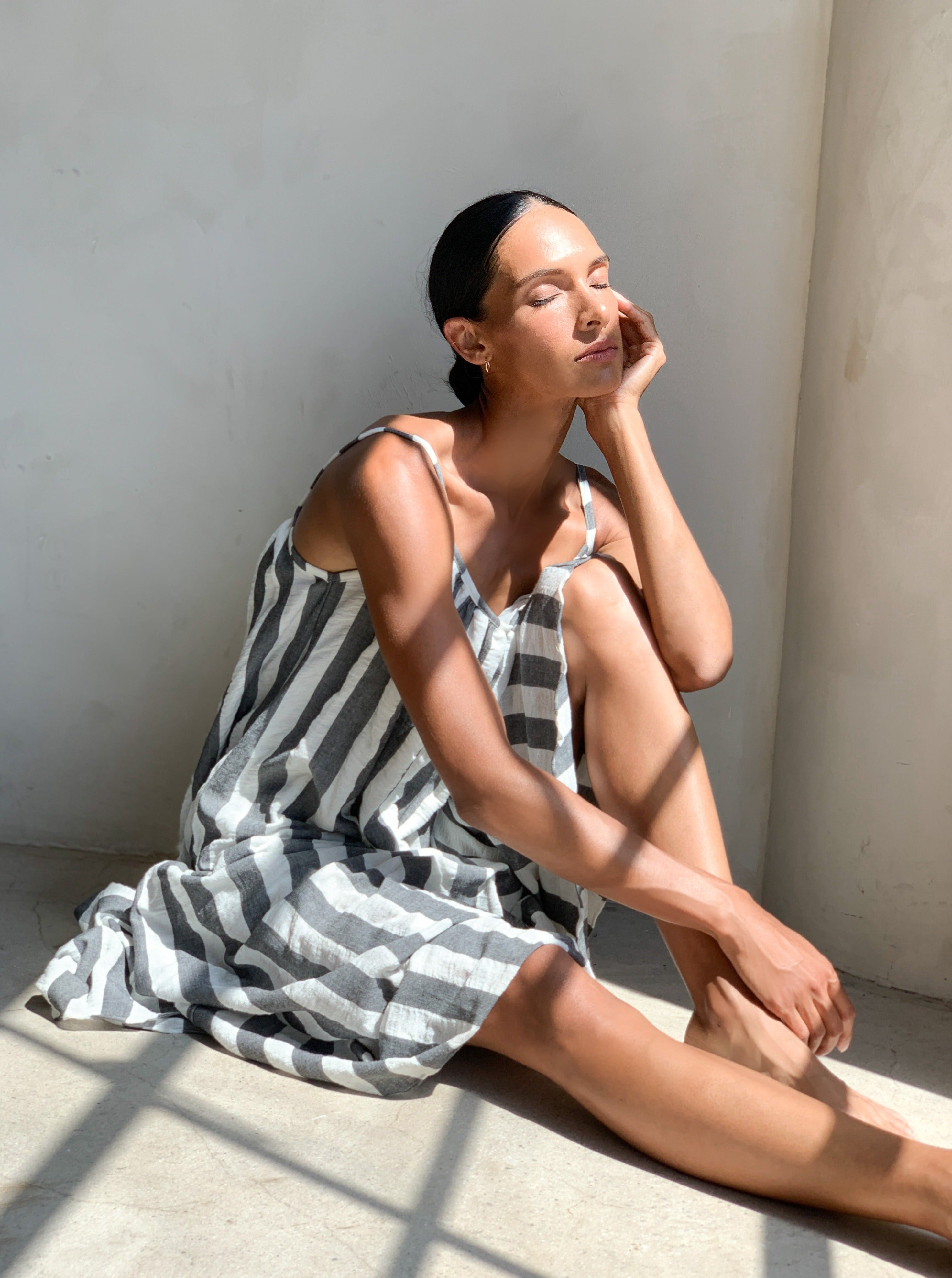 Soft Linen Striped Maxi