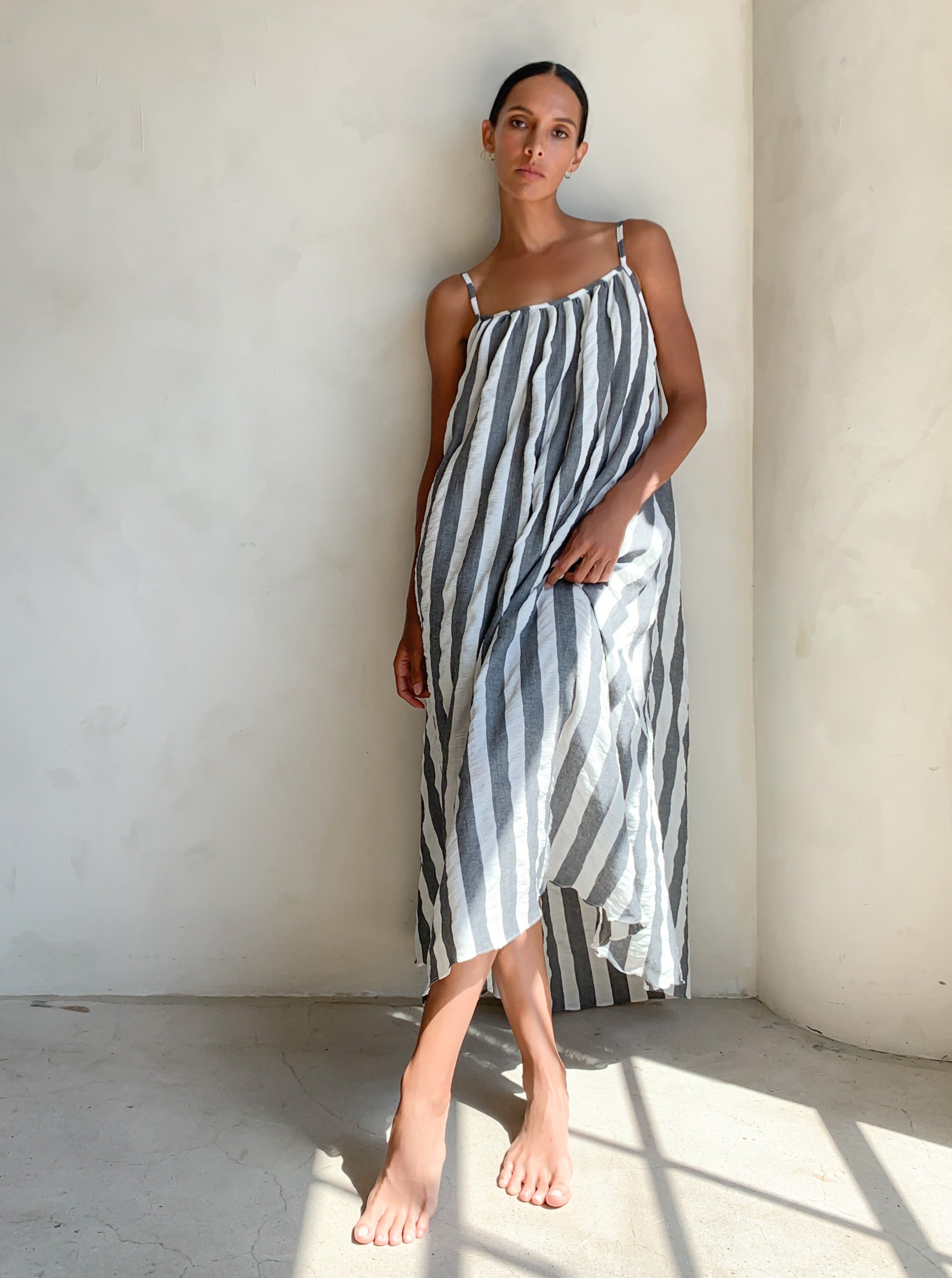 Soft Linen Striped Maxi