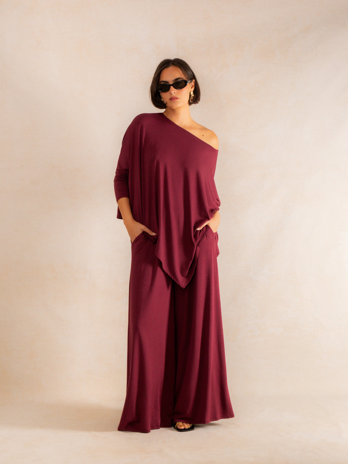 Long-Sleeve Asymmetrical Top