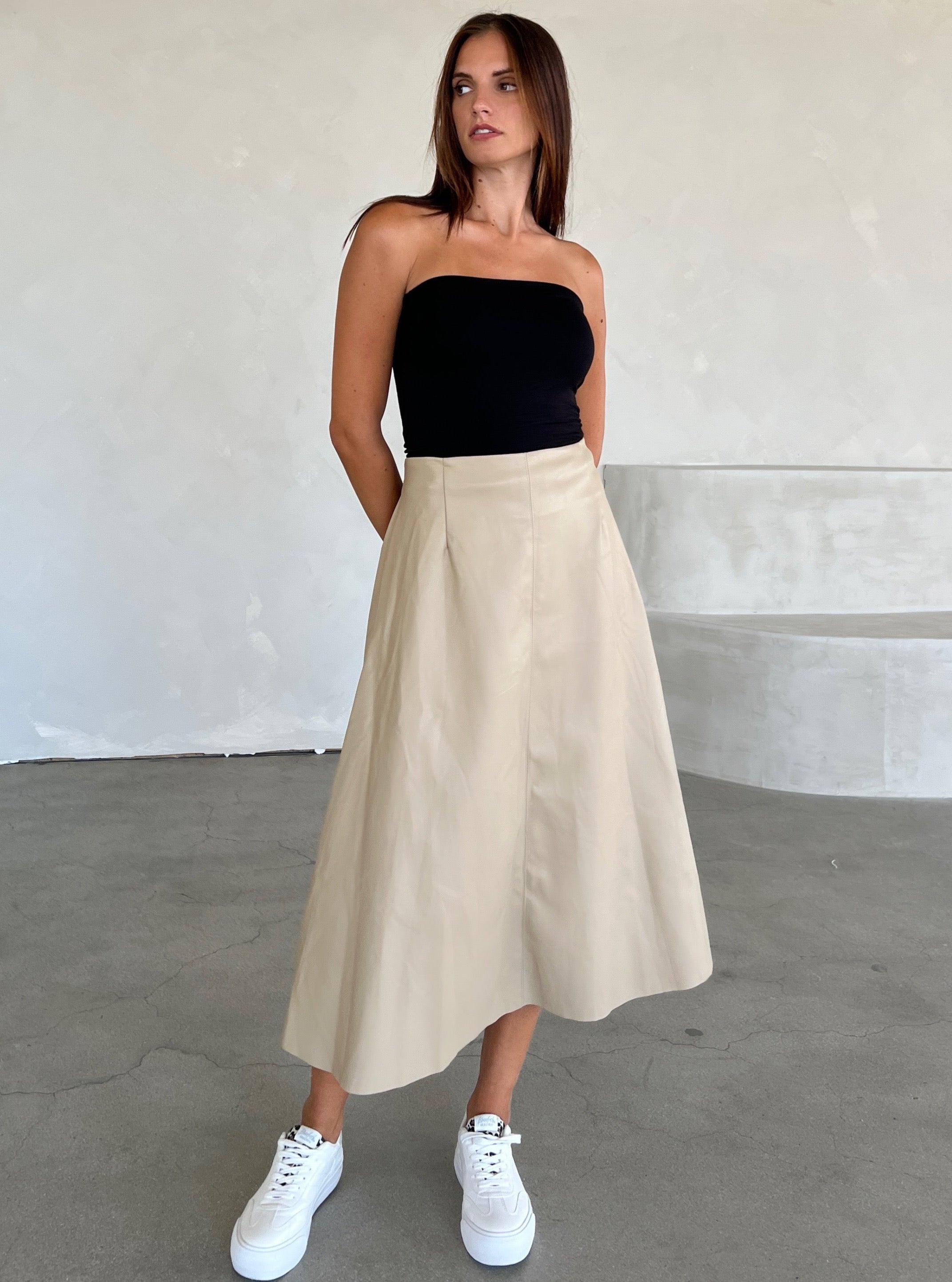 Leather Midi Skirt