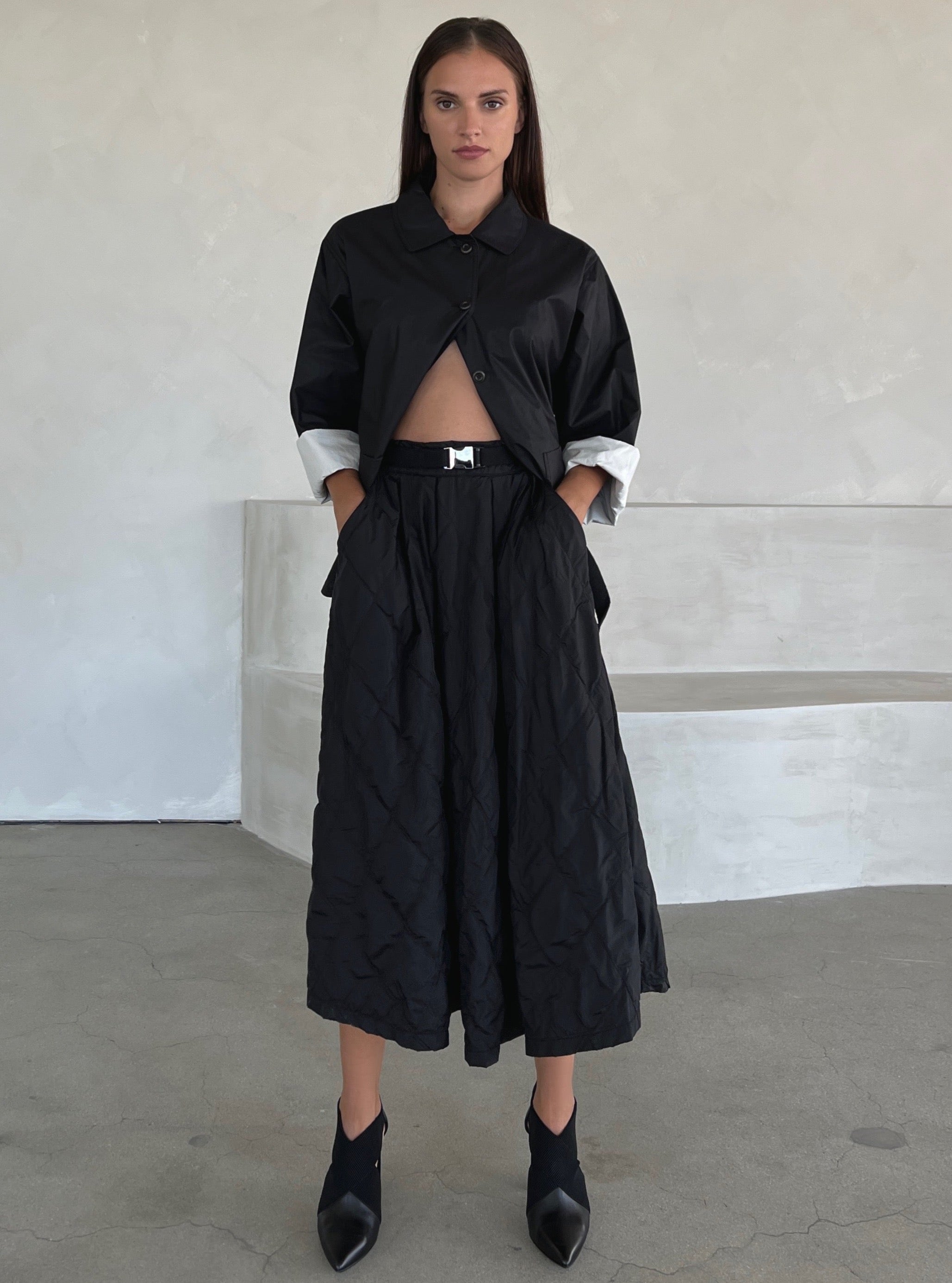 Quilted Midi Skirt