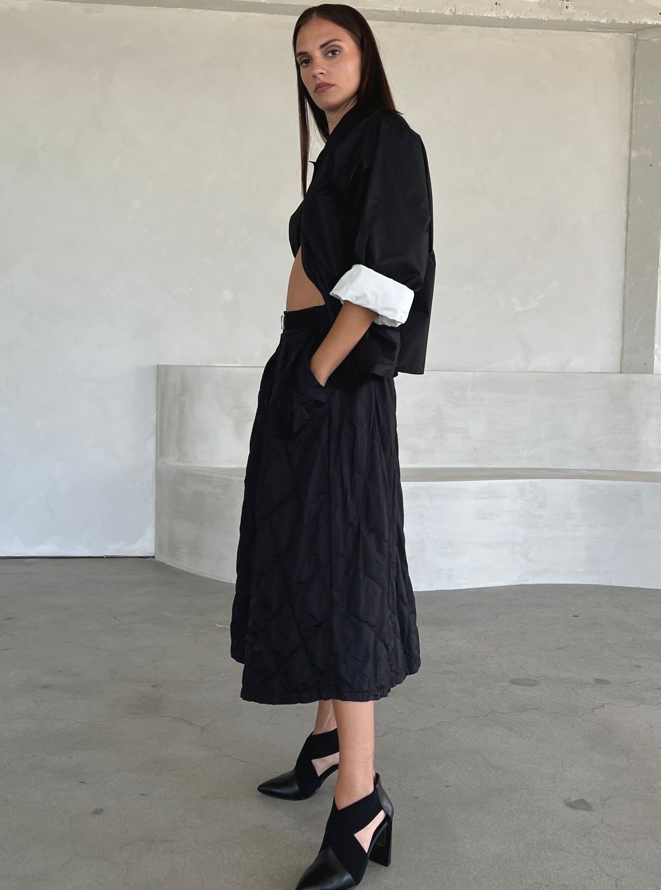 Quilted Midi Skirt