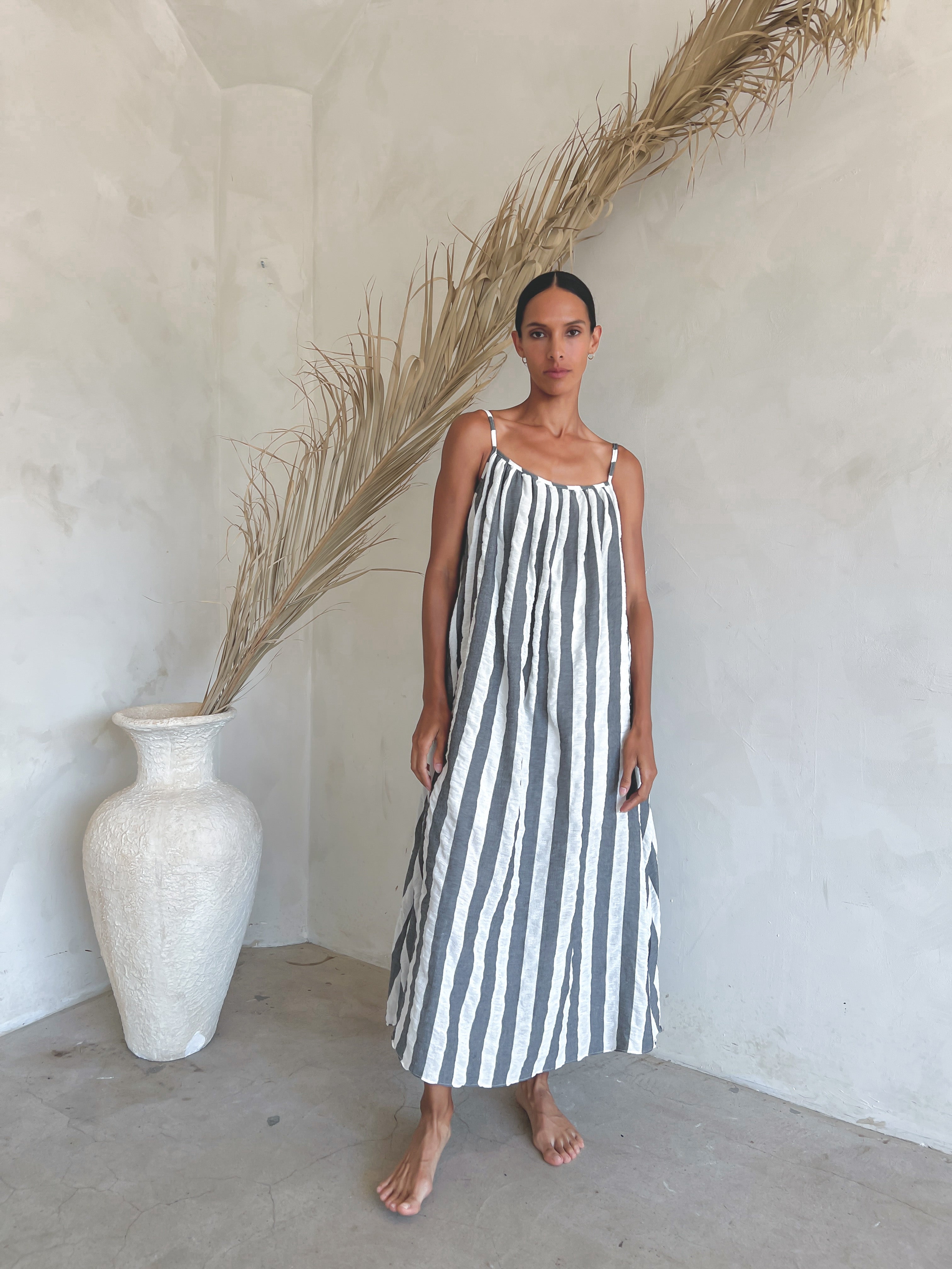 Soft Linen Striped Maxi