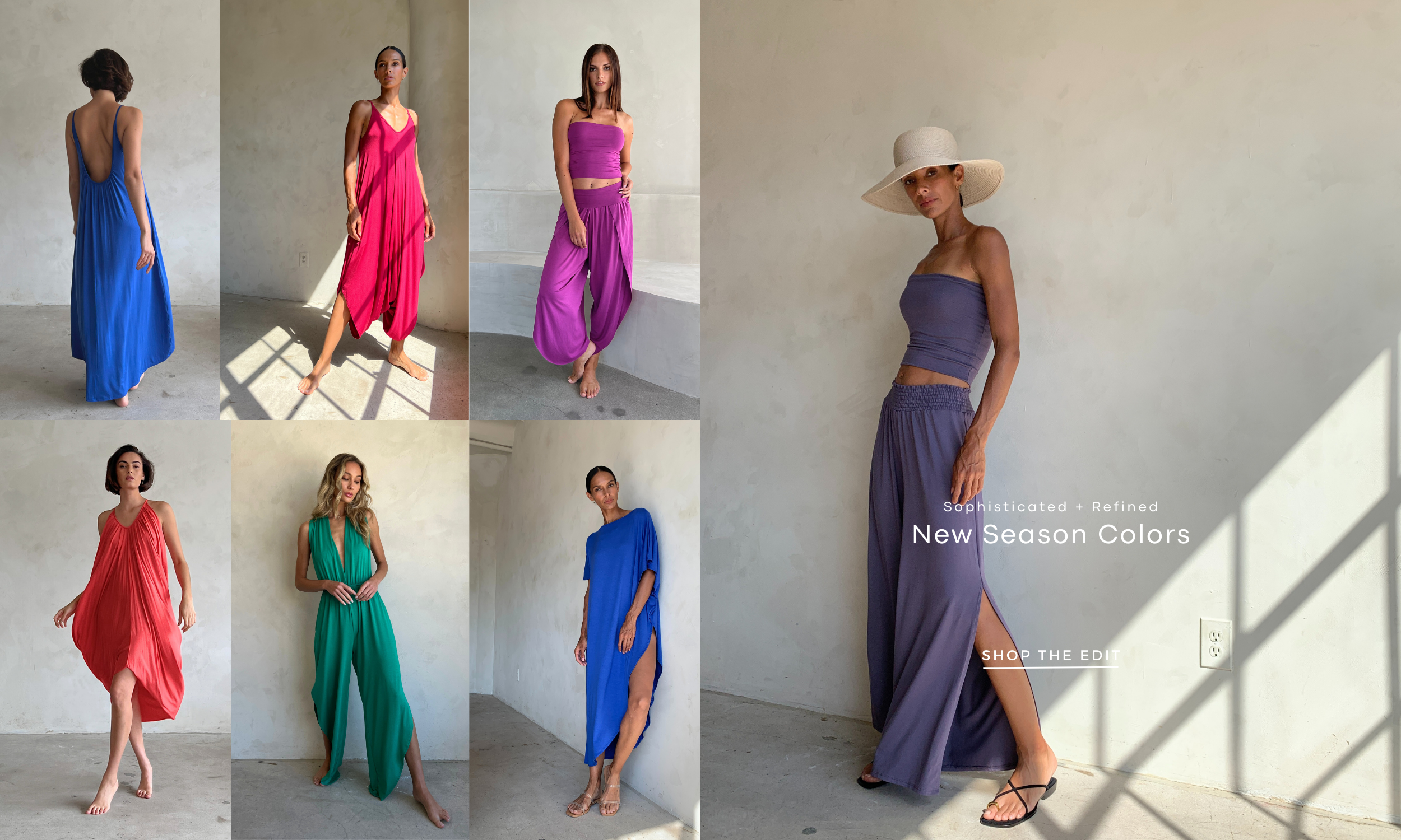 Sophisticated and refined resort wear.  New season colors.  Shop the edits
