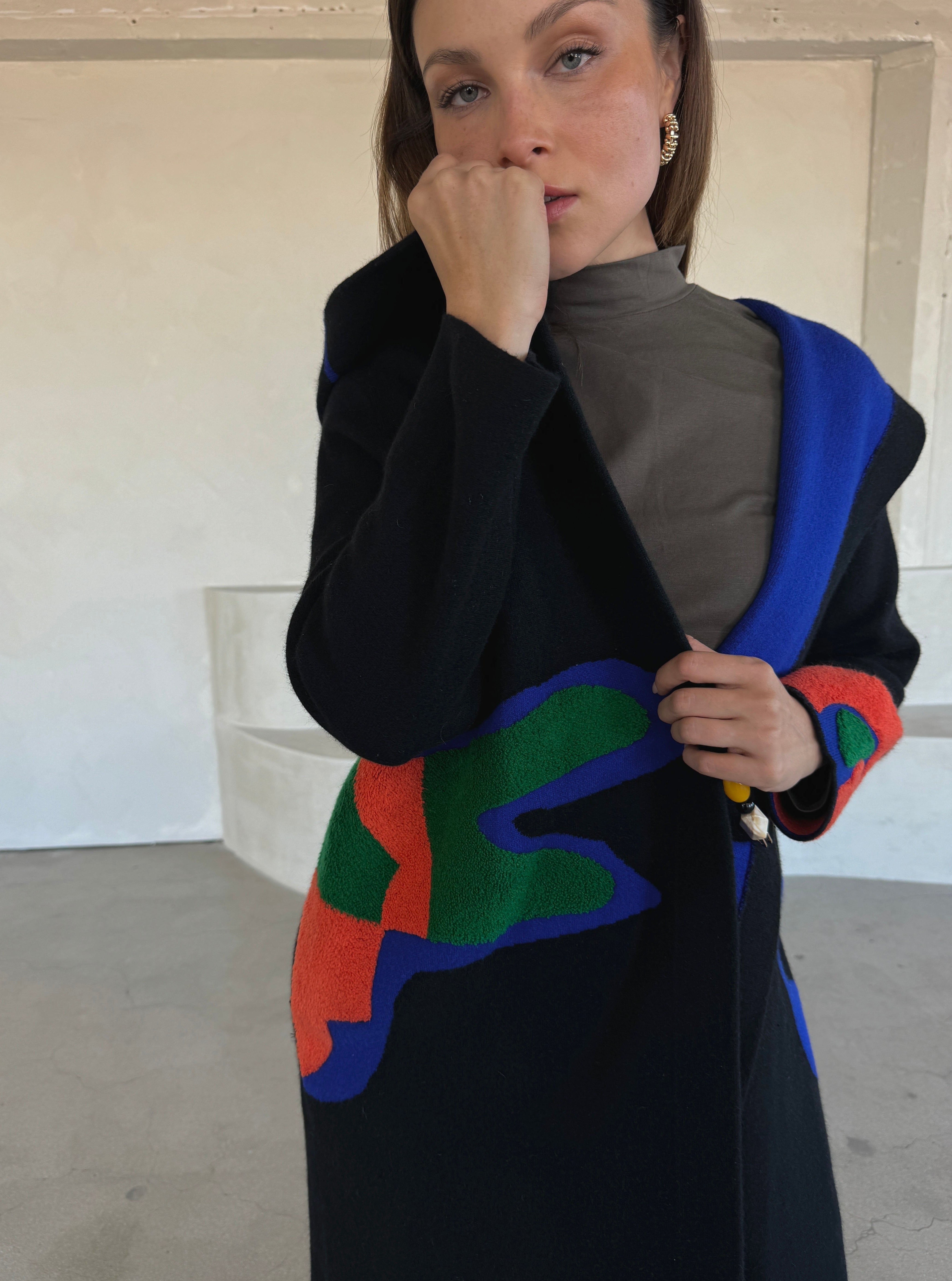 Abstract Color Patch Coat