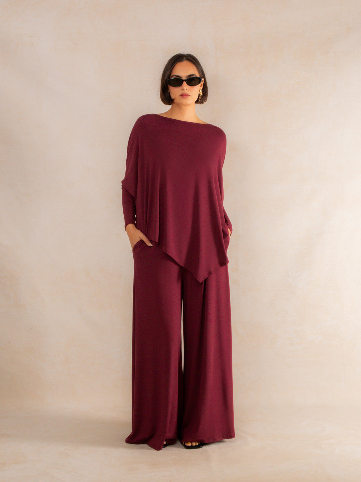 Long-Sleeve Asymmetrical Top