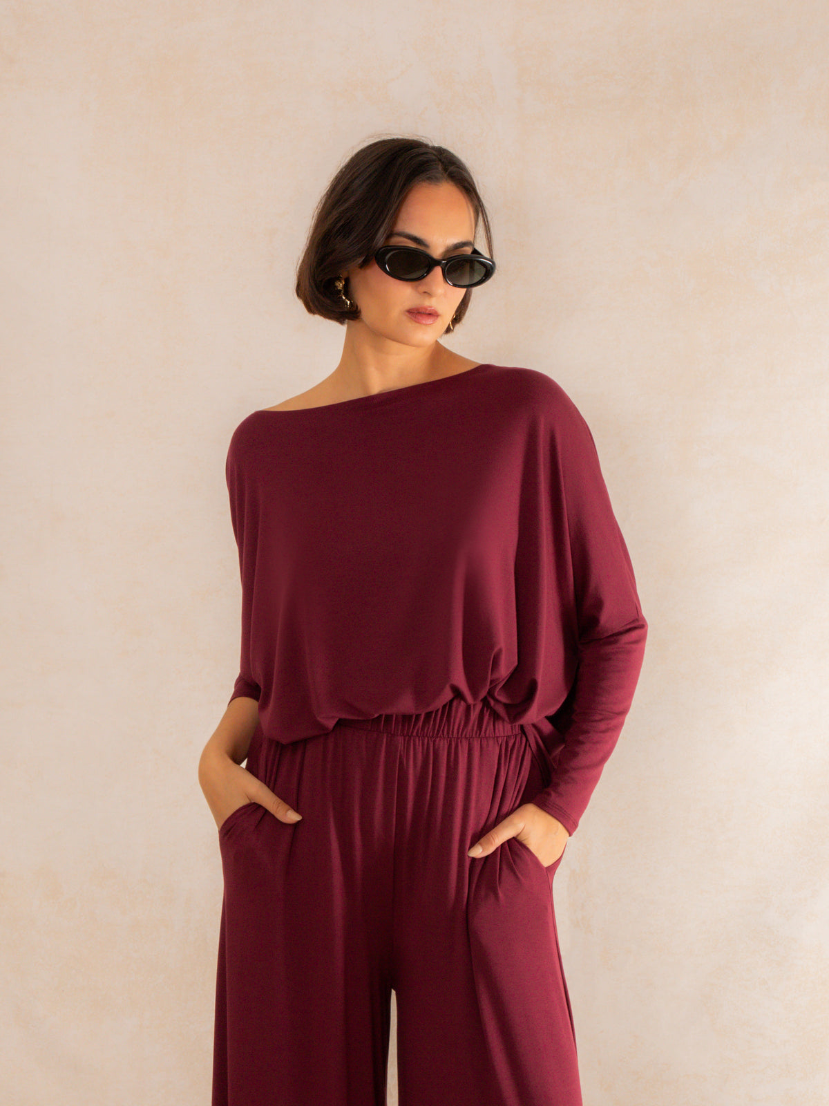 Long-Sleeve Asymmetrical Top